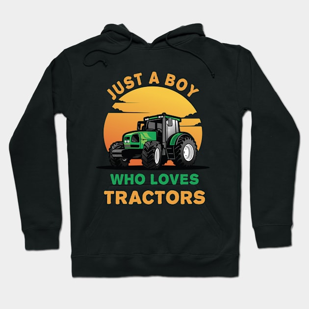 Farm Vehicle Country Life Boy who loves tractors Truck Boy Hoodie by Imou designs